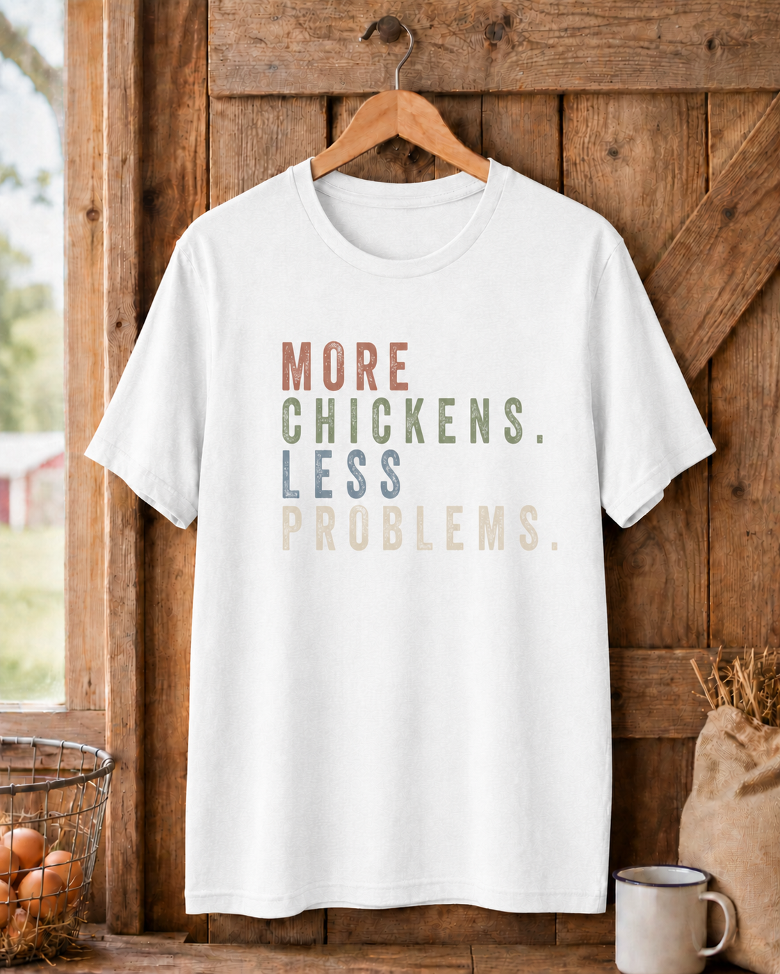 More Chickens Less Problems Tee