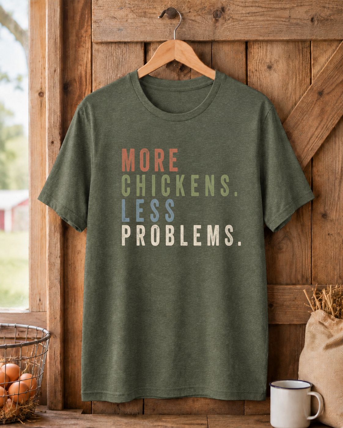 More Chickens Less Problems Tee