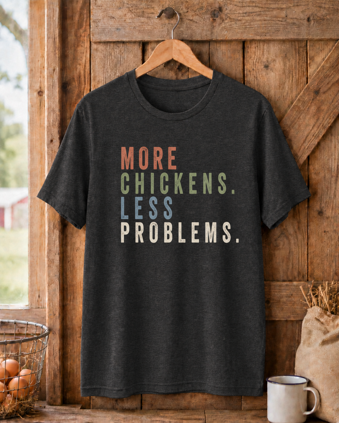 More Chickens Less Problems Tee