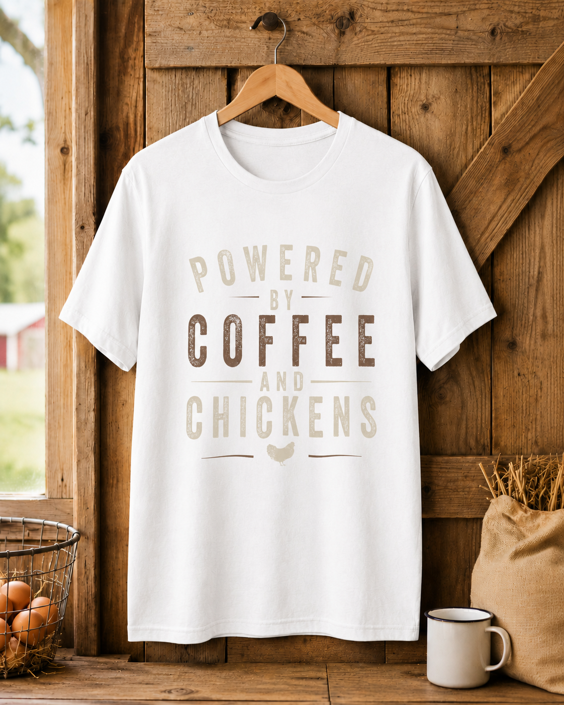 Powered by Coffee and Chickens Tee