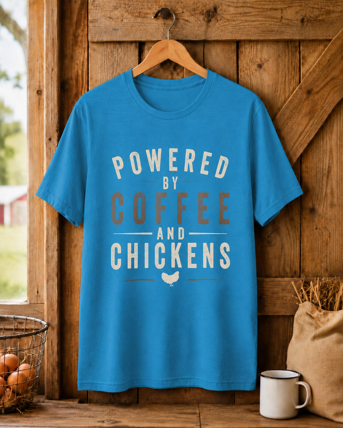 Powered by Coffee and Chickens Tee