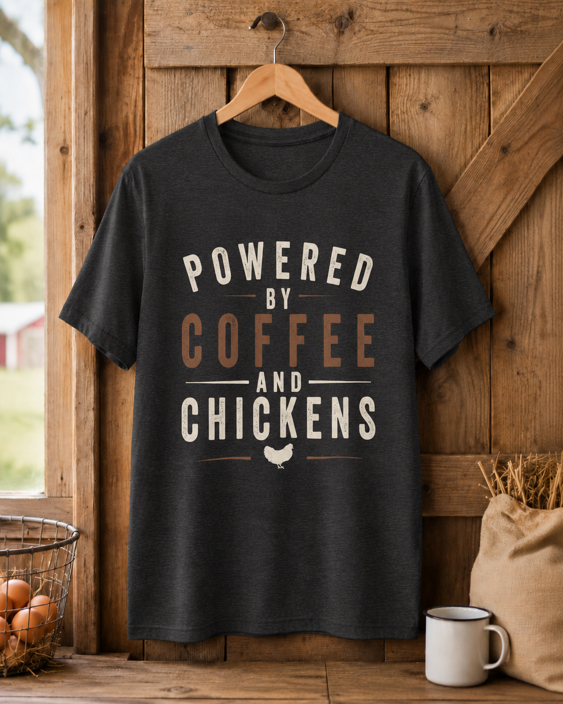 Powered by Coffee and Chickens Tee