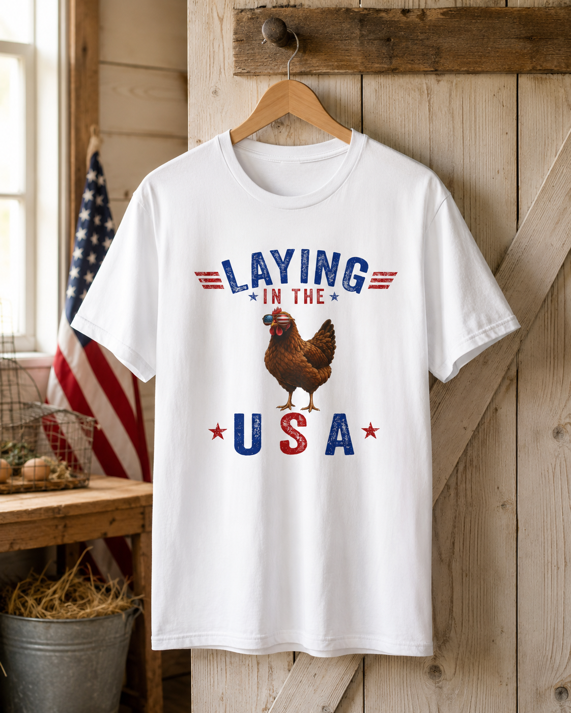 Laying in the USA Tee