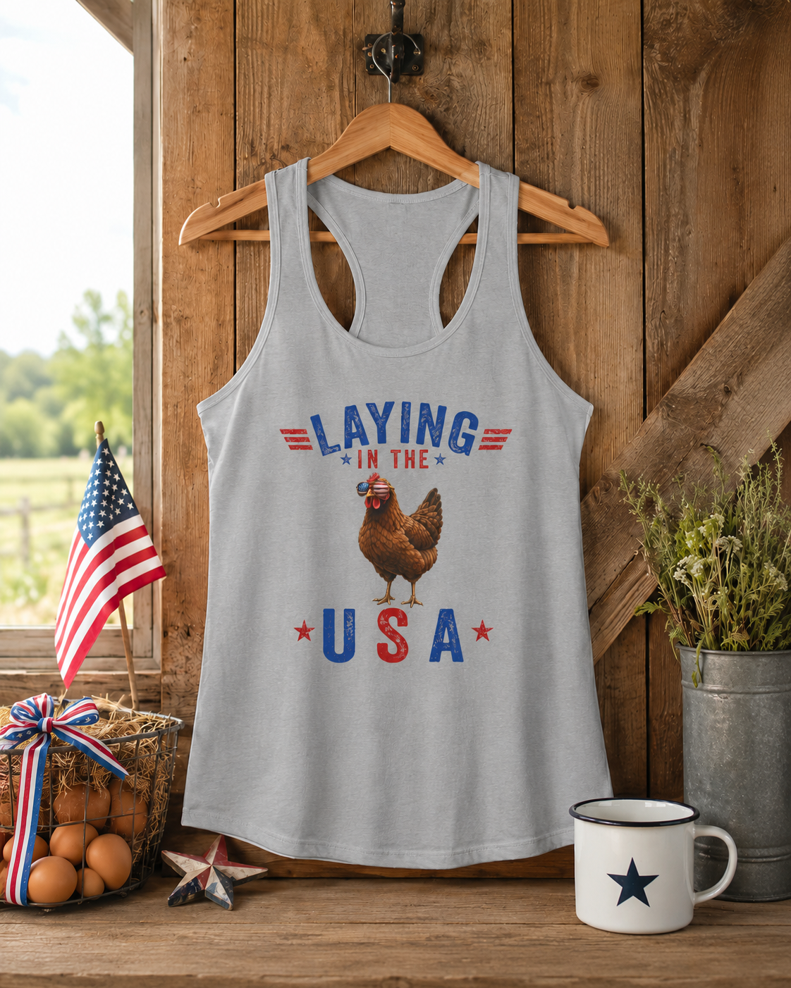 Laying in the USA Tank